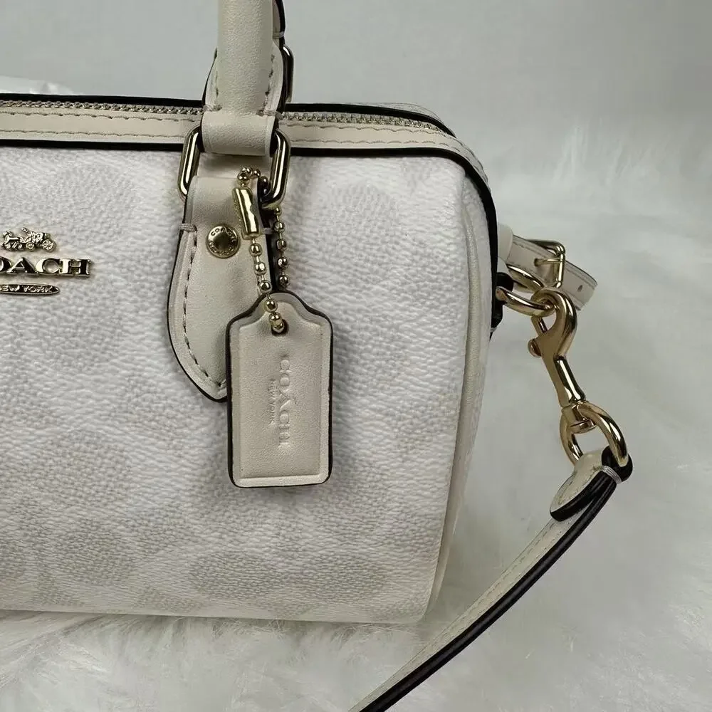 Coach Mini Rowan Crossbody In Signature Canvas In Gold/Chalk CW329 NWT